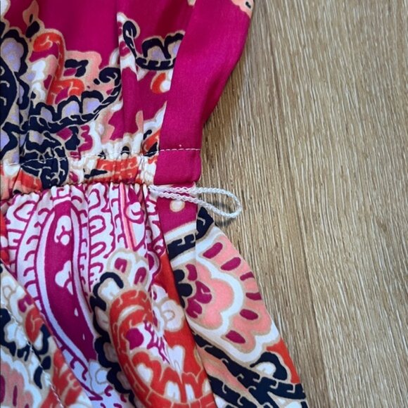 Tommy Hilfiger Red and Pink Paisley Midi Dress Medium - Picture 7 of 10